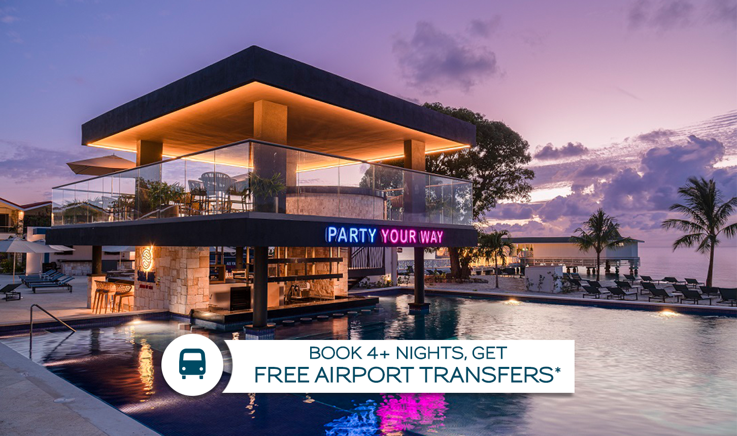 a building with a pool and a bar