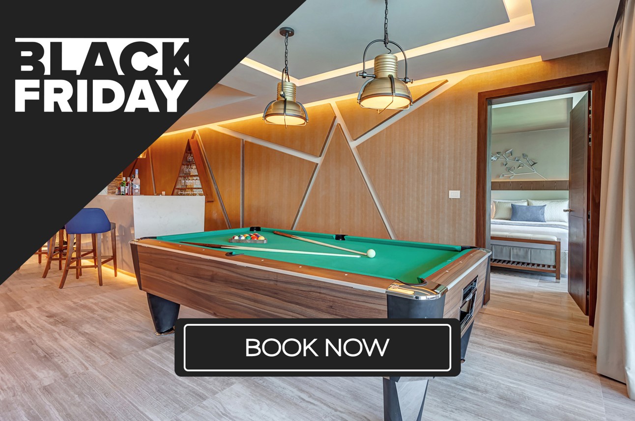 a pool table in a room