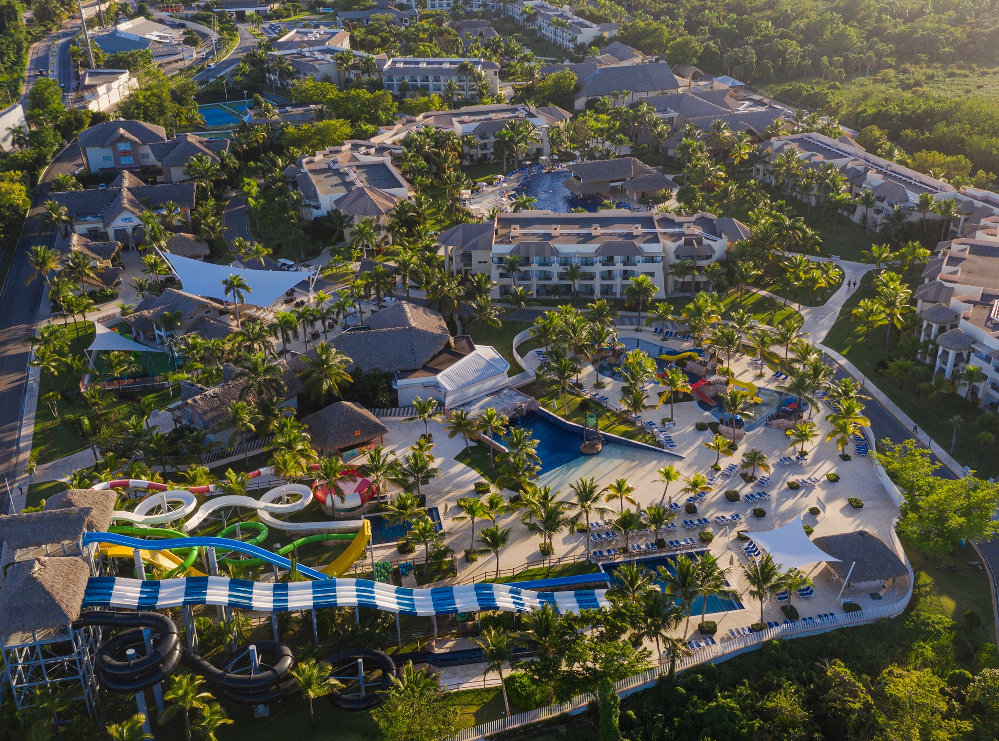 an aerial view of a resort