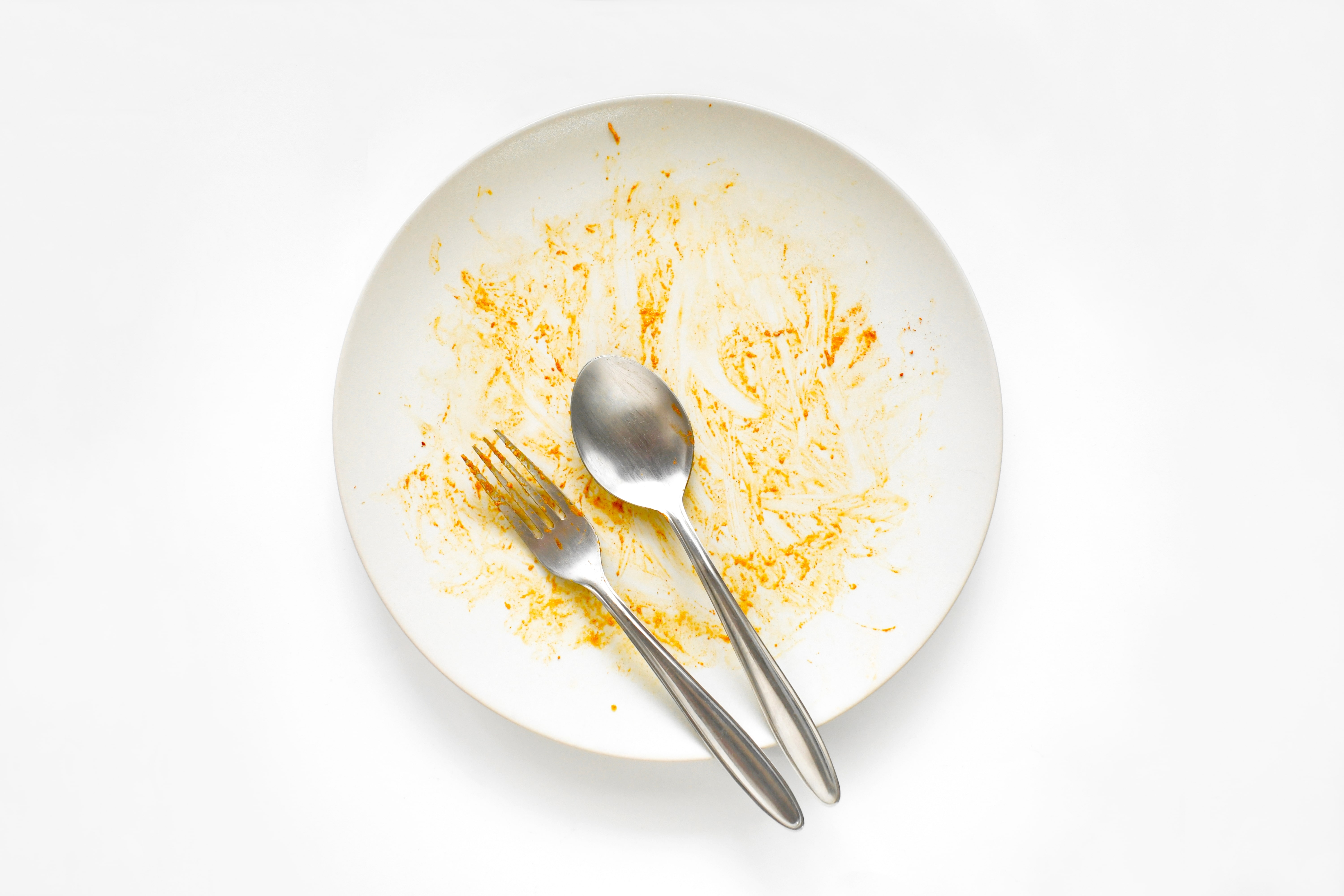 a plate with a spoon and fork