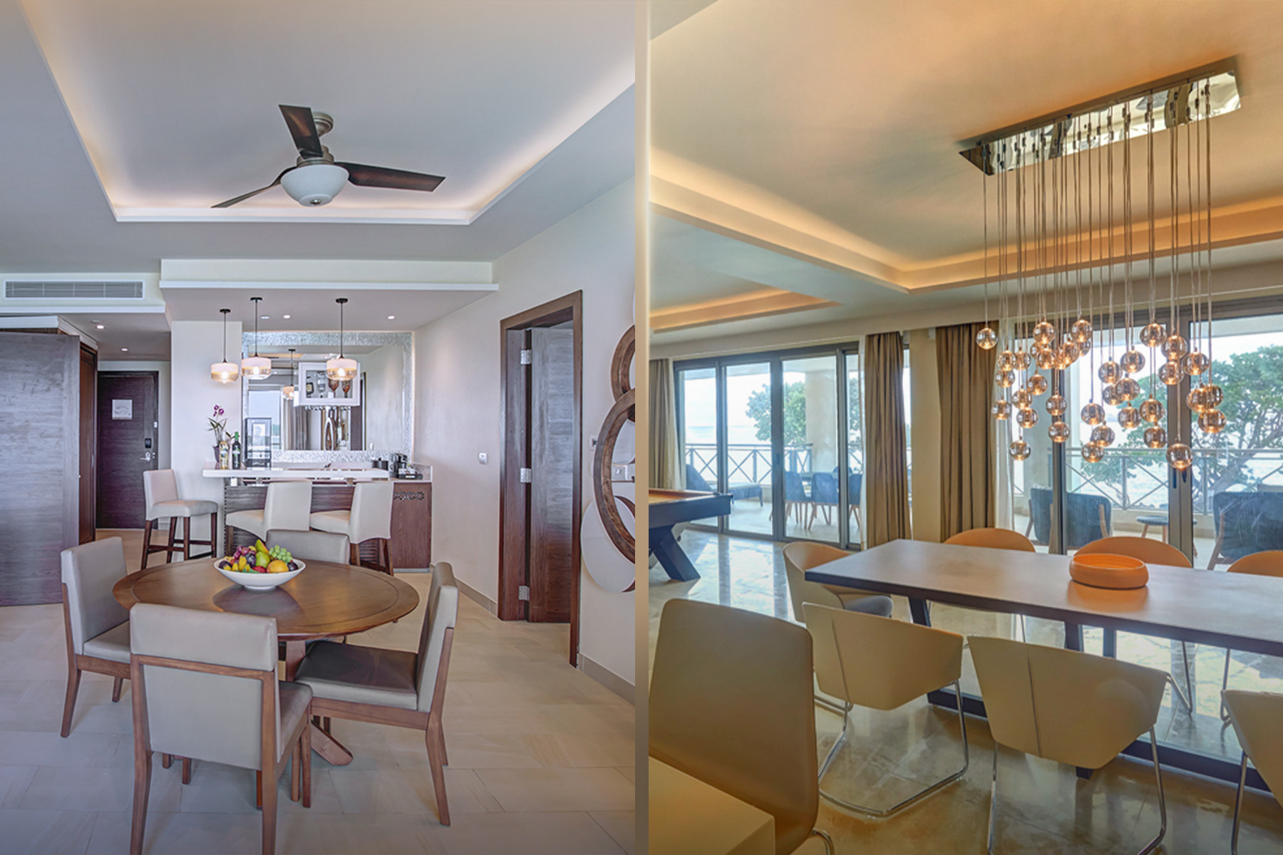 a split screen of a house