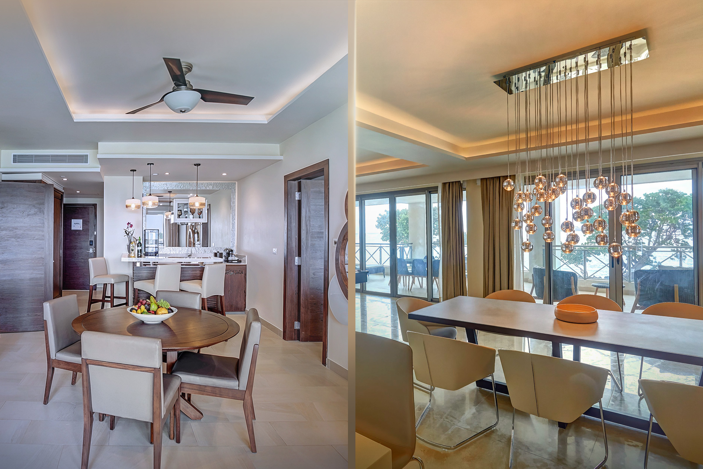 a split screen of a house