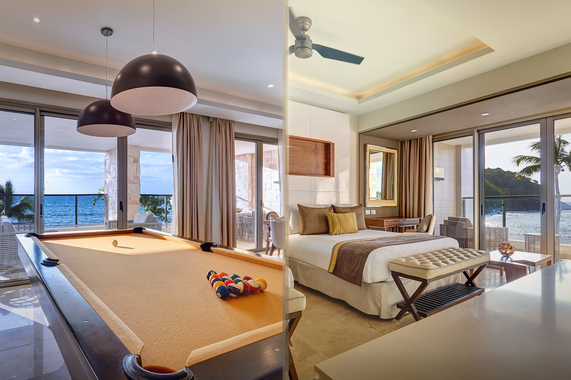 a pool table in a room