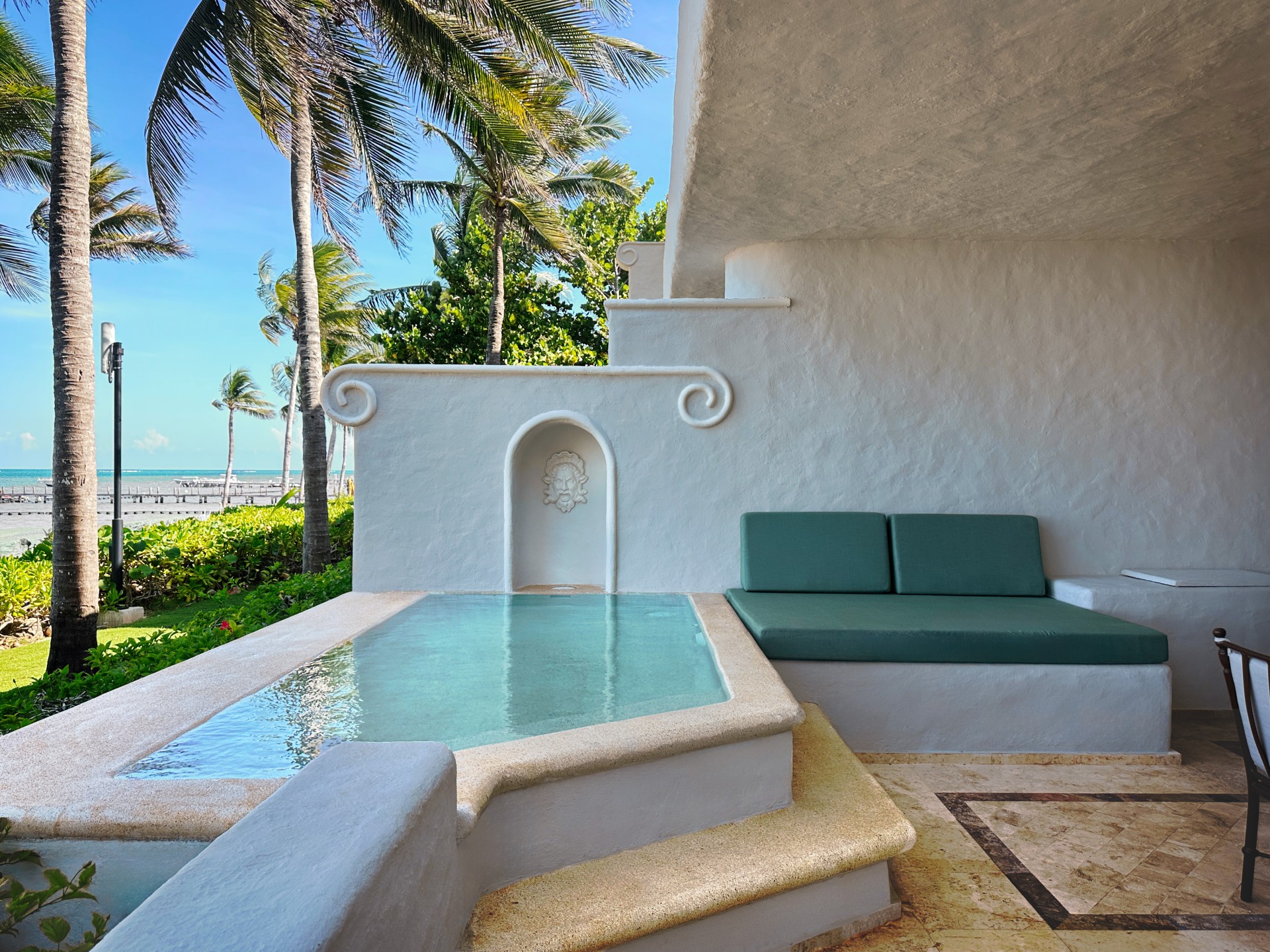 a pool in a building