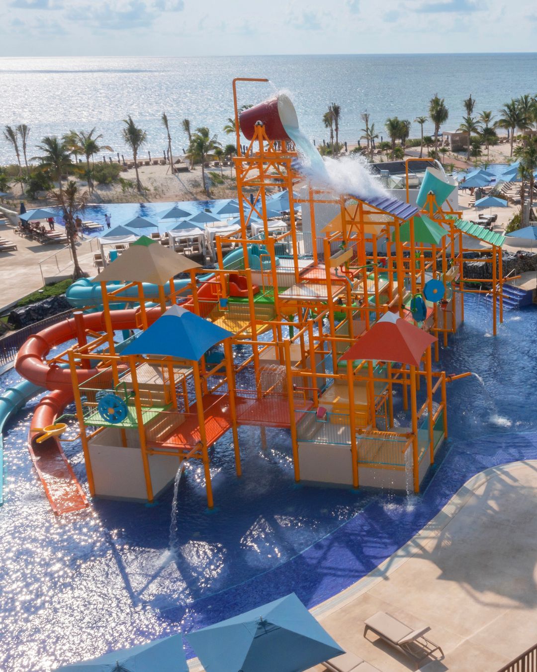 a water park with a slide