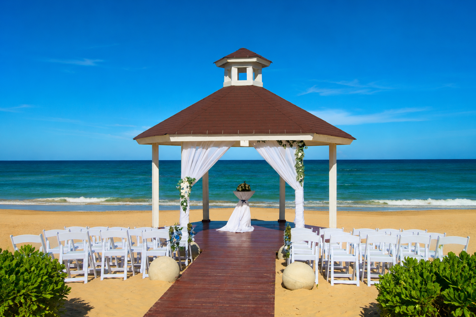 a wedding ceremony on a beach