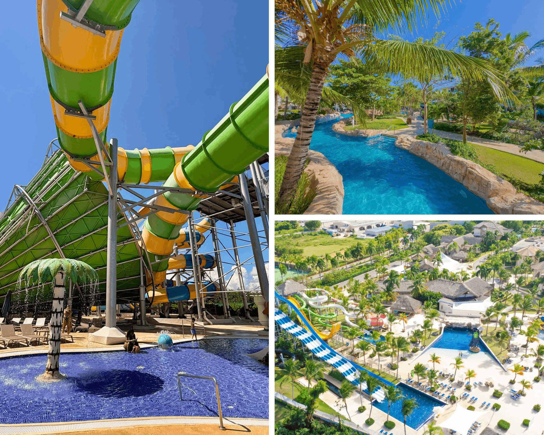 a collage of water park
