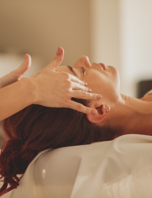 a woman receiving a massage