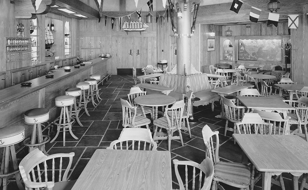 a room with tables and chairs