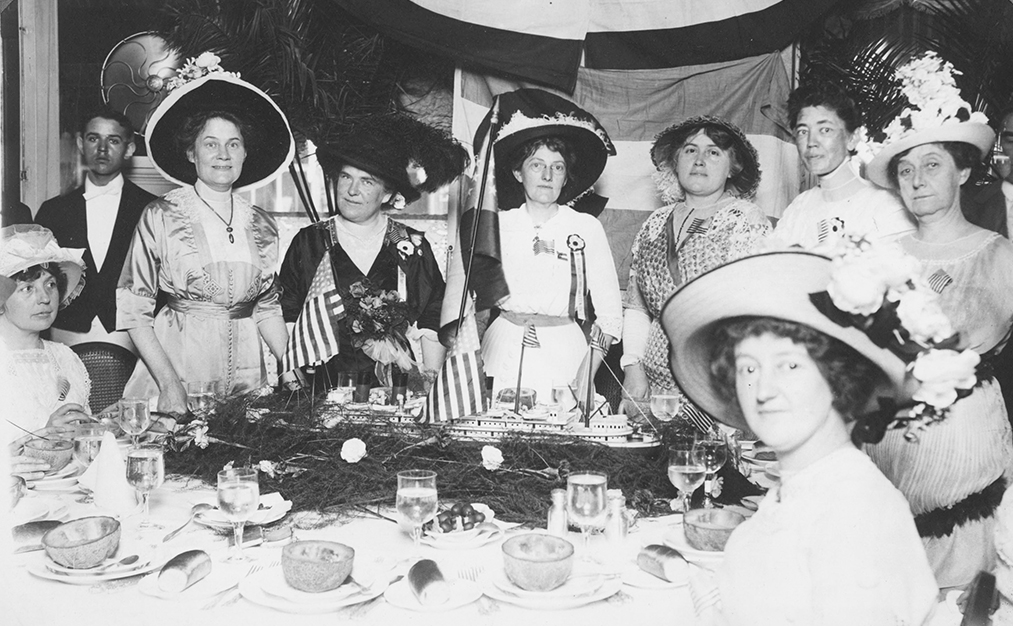 a group of people in hats