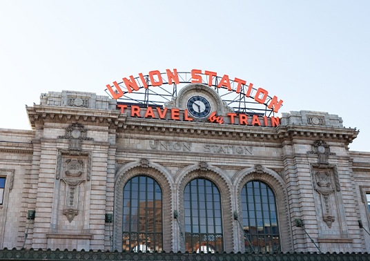 Union Station with a clock on top