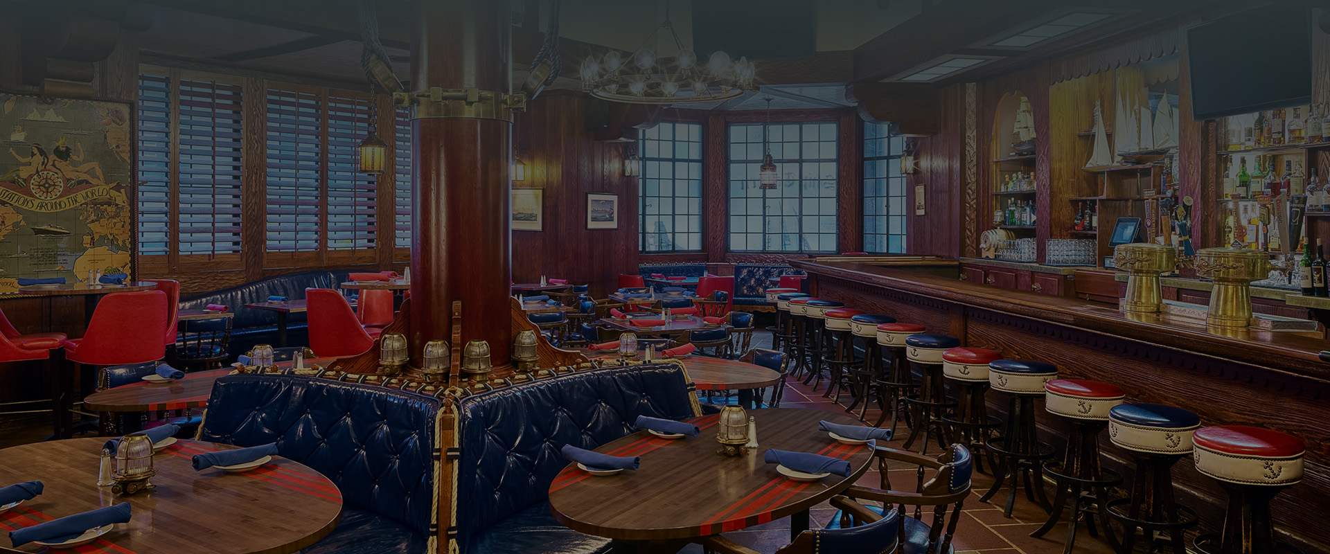 a room with tables and chairs