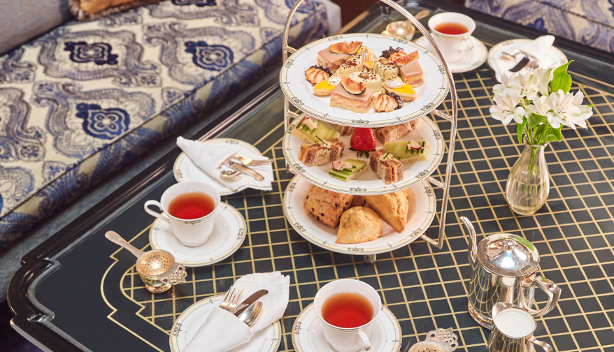 a tray with food on it