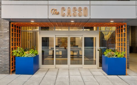 a front entrance of a building