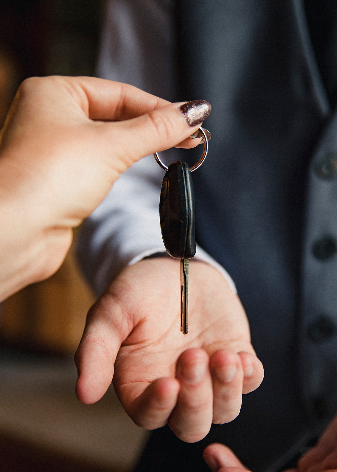 a person holding a key