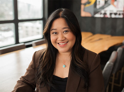 a woman smiling at camera