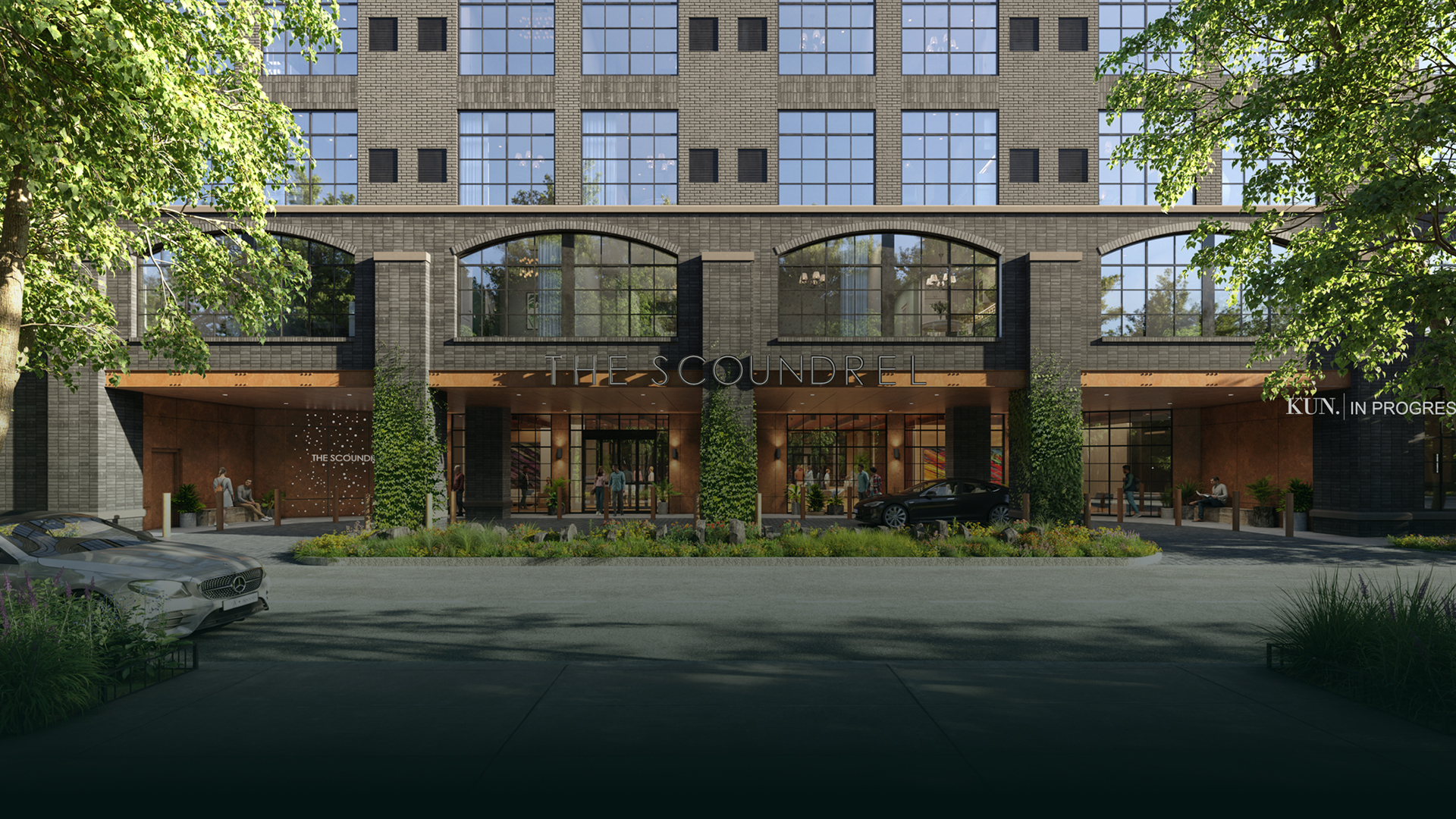 a building with many windows