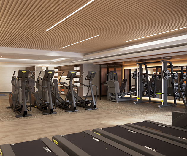 a gym with exercise equipment