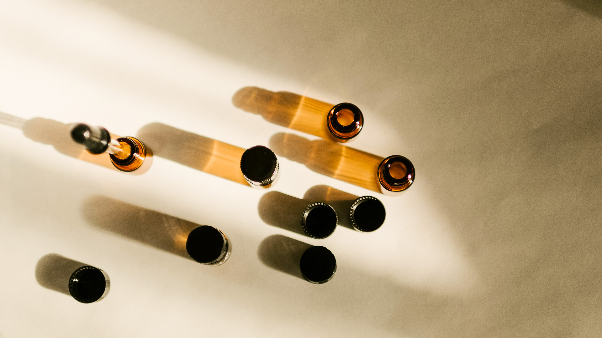 a group of small bottles