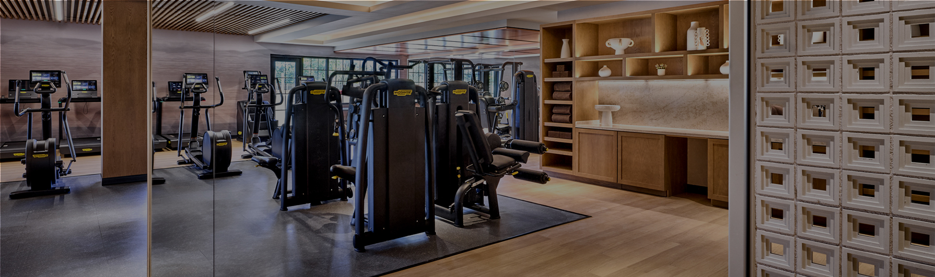 a room with exercise equipment