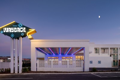 a building with a sign