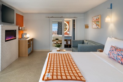 a room with a bed and a couch