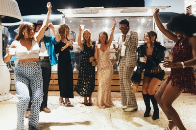 a group of people posing for a photo