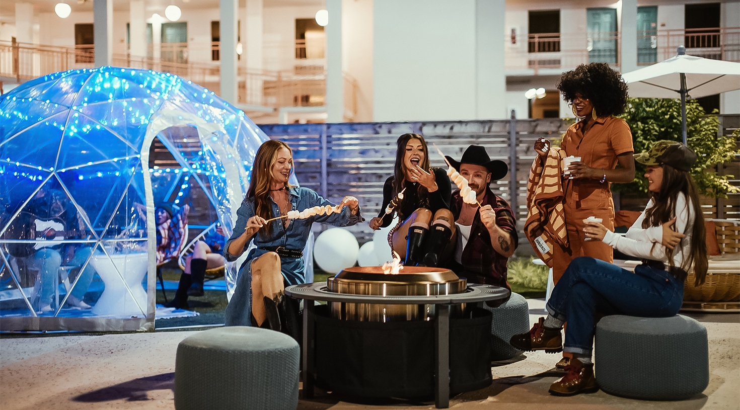 Igloos and Firepits at Paloma Swim Club