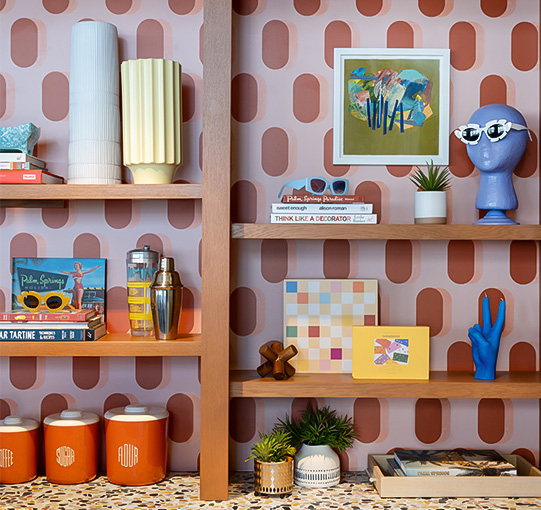 shelves with objects on it